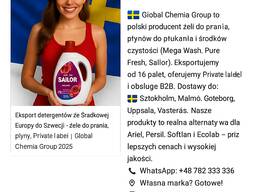 Global Chemia Group – Lenkijos buitinės chemijos gamintojas. Eksportuoja skalbimo gelius,